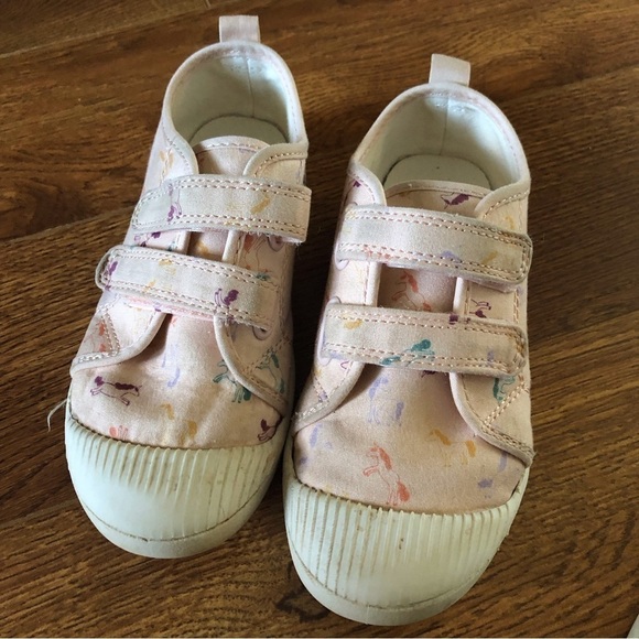 Cat & Jack pink unicorn hook & loop sneakers in size 12 - Picture 1 of 5